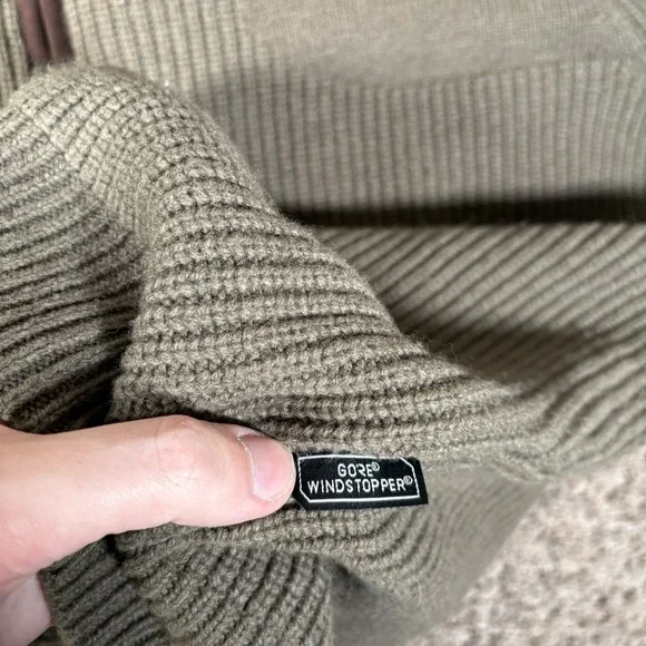 LL Bean Sweater Mens XLT Waterfowl Windstopper GoreTex 100% Wool Quarter Zip - Picture 7 of 8